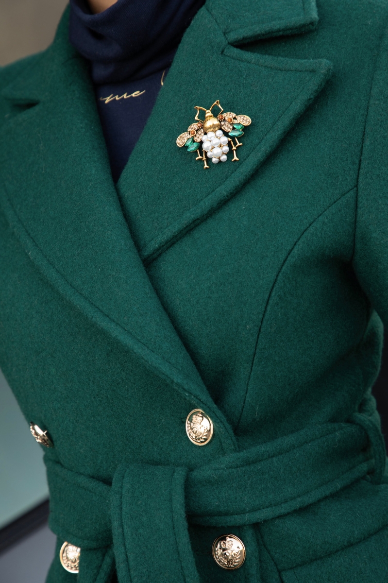 Зелено палто "ELEGANZA"