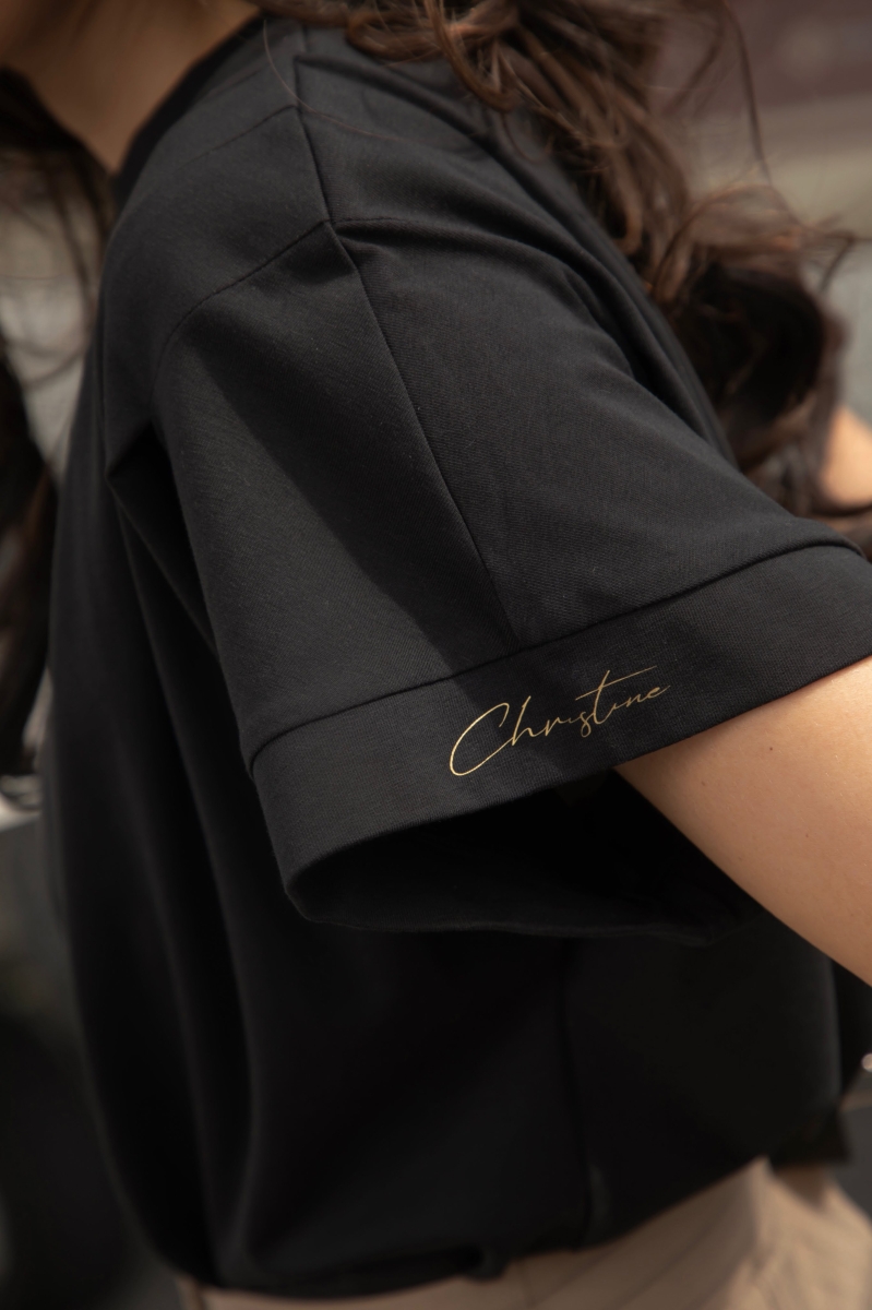 Черна тениска "TRÈS CHIC"