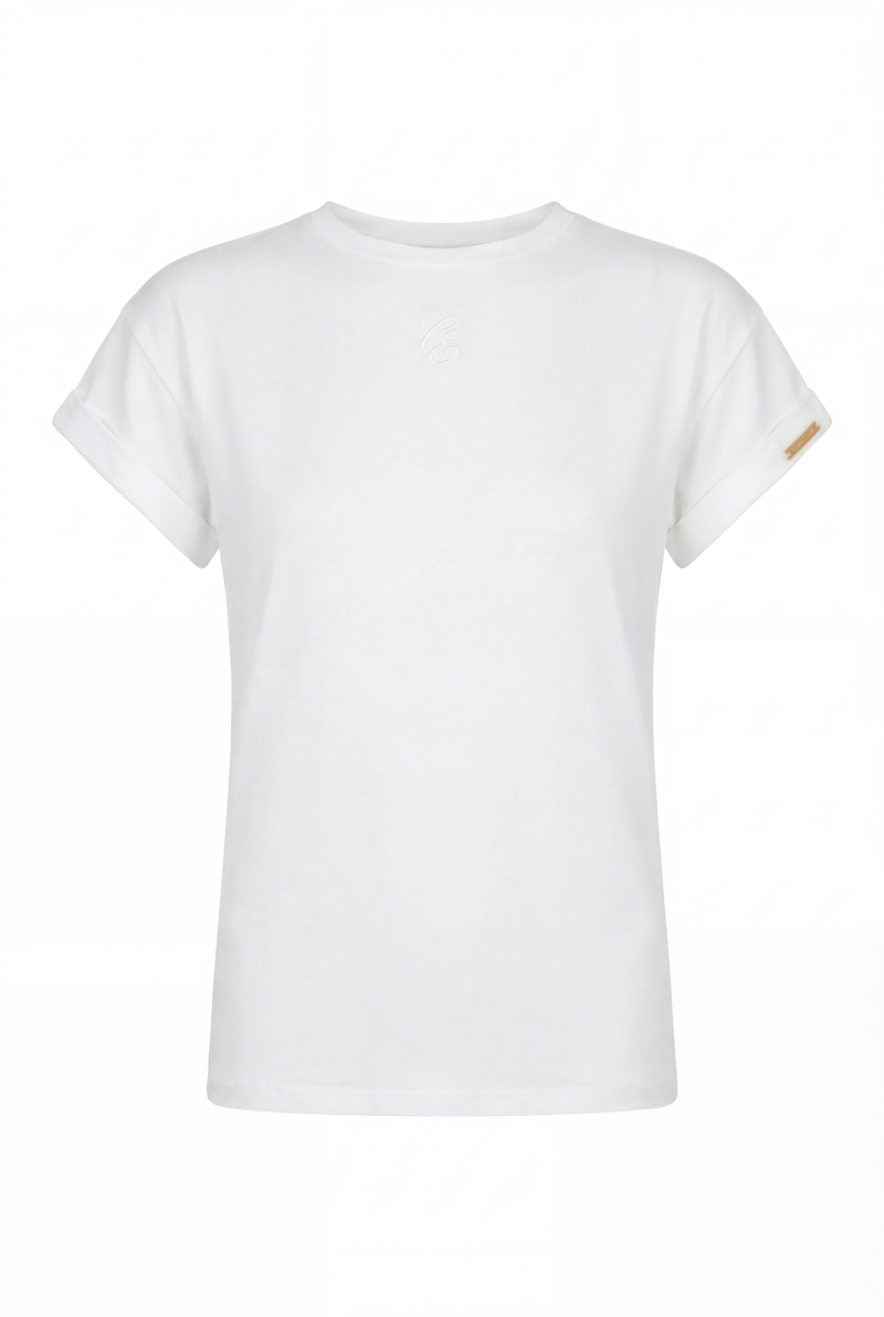 Тениска с бродерия "BLANC MUSE"